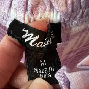 Main Strip Smocked linen type gingham plaid dress thumbnail 6