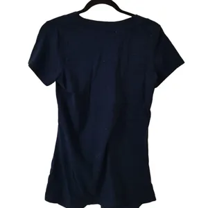 Ambiance Maternity Navy V-Neck Short Sleeve Maternity T-Shirt L Cotton Blend Str thumbnail 2