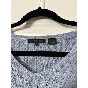 Jeanne Pierre 100% Cotton knit baby blue sweater thumbnail 2