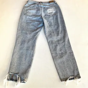 Mom Destroyed High Rise Denim Jeans thumbnail 8