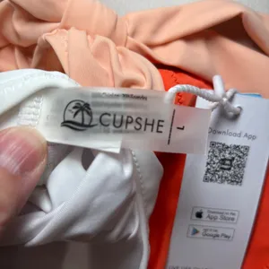 Cupshe NWT Orange And White Bowknot One piece Swimsuit Large‎ thumbnail 6