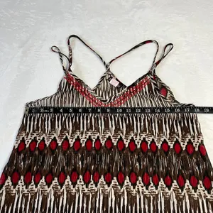 Paperdoll V-Neck Sleeveless Tribal Print Blouse Size M Y2K 90s Festival Bohemian thumbnail 6