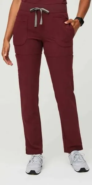 Figs Women’s Nepal Skinny Scrub Pants Pull On Limited Edition in Burgundy XL thumbnail 1