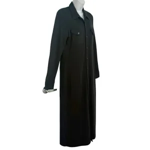 Lauren Ralph Lauren Black Wool Blend Long Sleeve Button Collar Midi Dress size M thumbnail 9