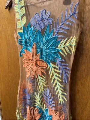 For Love and Lemons Nasty Gal Tropicana Embroidered Maxi Dress Sheer Small $298 thumbnail 12