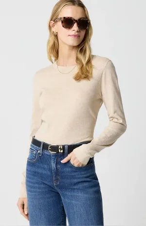 J. Crew Women's Crewneck Sweater — Light Beige thumbnail 1