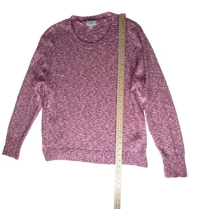 J Crew Womens Pink Marled Cotton Blend Crewneck Sweater Medium Preppy Stretch thumbnail 7