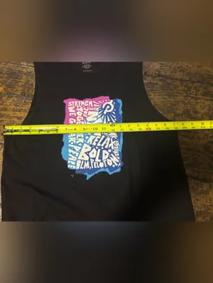 Peloton‎ NYC Graphic Muscle Tank Top Black Size M Words Print Activewear Unisex thumbnail 7