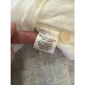 Flax Linen Sz M Cream White Sheer Tunic Top Shirt Dress Beach Coverup Breezy thumbnail 9