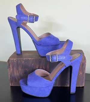 Candie’s Y2K Purple Suede Platform Sandals with Ankle Strap thumbnail 1