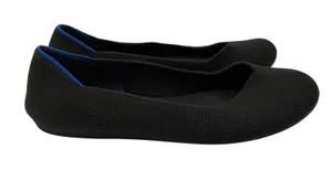 Rothys The Flat Black Solid Knit Ballet Flats Women 6 Machine Washable Eco Shoes thumbnail 1