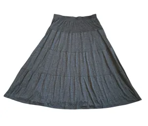 Eileen Fisher Silk Cotton Gray Midi Skirt Minimalist Quiet Luxury Effortless thumbnail 1
