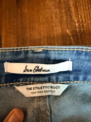 Sam Edelman High-Rise Bootcut Jeans Raw Hem Size 26 thumbnail 4
