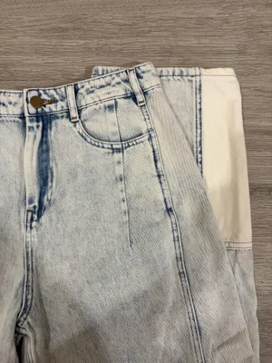 Miou Muse Color Combo Barrel Jeans in Blue thumbnail 6