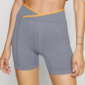 Free People Movement free throw denim grey‎ ribbed yoga shorts Size XS thumbnail 1