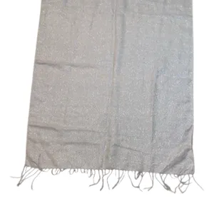 RSVP Sparkly Cream Scarf with Fringe Winter Holiday Gold Sparkles thumbnail 5