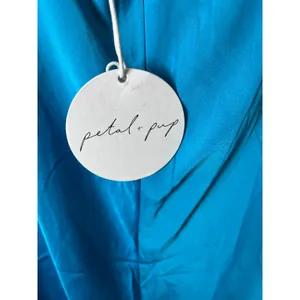 Petal + Pup Satin Maxi Dress Blue Open Back Puff Sleeve Formal Wedding‎ Med New thumbnail 5