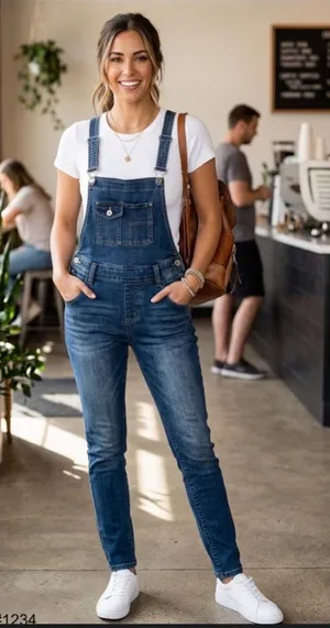 ✨ YMI Distressed Patch Bib Denim Overalls | Sz 9/M ✨ thumbnail 1