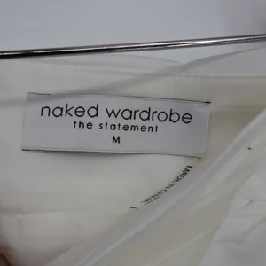 Naked Wardrobe The Statement White Sequin Floral Ruffle Mini Skirt Size M thumbnail 4