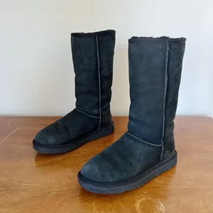 UGG • Classic Tall Sheepskin boots black shearling sherpa suede knee winter 5815 thumbnail 3