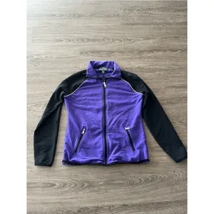 Y2K LRL Active Ralph Lauren Full Zip Track Jacket Womens M Purple Black Fleece thumbnail 2
