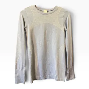GapFit Motion Long Sleeve Active Top Small Blue Mesh Thumbhole Running Shirt thumbnail 2