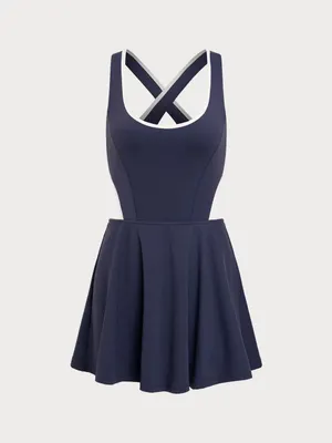 Berlook Activewear Navy Blue Athletic Tennis Dress thumbnail 5