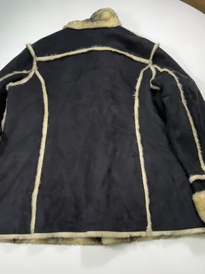 dennis basso Black Coat with Tan Faux-Shearling Trim Size XL NWOT thumbnail 7