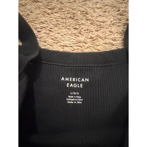 American Eagle Ribbed Black Tank‎ Top Women's Large Square Neck Stretch Basic thumbnail 3