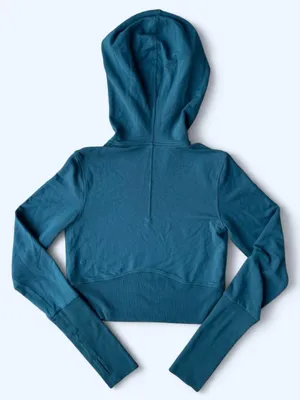 Lululemon Fleece Modal Long Sleeve Hoodie Green Jasper Yoga Pilates Activewear 4 thumbnail 5