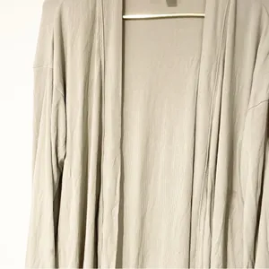 Skims Size Large Cream Open Front Ribbed Robe‎ House Coat Kim Kardashian thumbnail 2