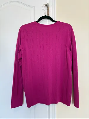 Lululemon Swiftly Breathe Long Sleeve Fletching Lines Ripened Raspberry Size 10 thumbnail 7