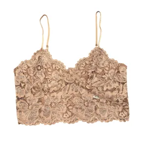 ZARA Romantic Lace Bralette Pink Mauve L thumbnail 2