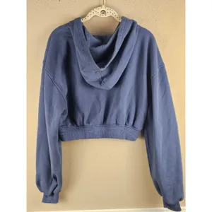 For Love & Lemons Womens Slate Blue Josie Cropped Hoodie Medium thumbnail 2