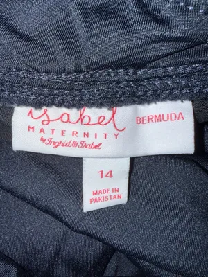 Isabel Maternity by Ingrid & Isabel Black Denim Bermuda Maternity Shorts Raw Hem thumbnail 6