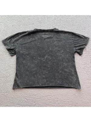 Guns N’ Roses Rhinestone Logo Mineral Wash Cropped Band T-Shirt Women’s L thumbnail 2
