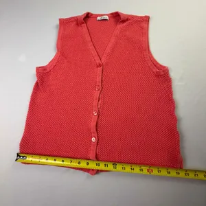 The Tog Shop Red Button Front Knit Sweater Vest thumbnail 7