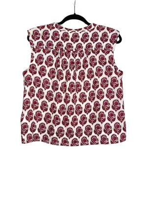 J. Crew Cora Soft Gauze Sleeveless Printed Top SMALL in Bouquet Block Print thumbnail 2