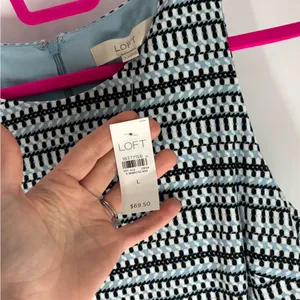 NWT LOFT Blue Boho Pattern Dress thumbnail 3