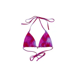 Outcast Swim Paloma Triangle Bikini Top Sol‎ Rosa Pink Red Size Large thumbnail 3