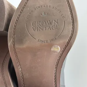 Crown Vintage Pimmy Chelsea Boots 7.5 Black Leather Pointed Toe Block‎ Heel thumbnail 11