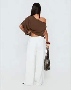 Princess Polly Linen Blend Pants White thumbnail 3