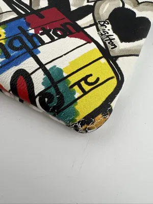 Brighton Wristlet Clutch Pouch Hearts 8.5x5 Black White Jeweled Boho Cottage thumbnail 12
