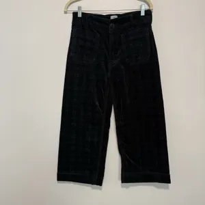Maeve Anthropologie The Colette Cropped Wide-Leg Pants: Plaid Corduroy Edition thumbnail 2