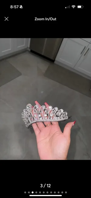 Rhinestone Tiara Princess crown Silver thumbnail 3