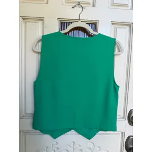Melloday Womens Green V-Neck Button Front Tailored Vest Waistcoat Size Small thumbnail 2