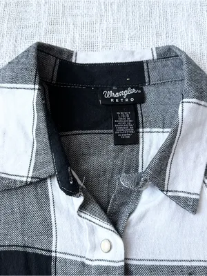 Wrangler "Retro" Long Sleeve Western Plaid Snap Flannel 🔲 Size Large thumbnail 3