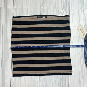 NWT Y2K Vintage Forever 21 Striped Micro Mini Skirt Black and tan medium thumbnail 7