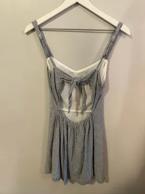 Hollister blue and white strip dress with back cutout thumbnail 2