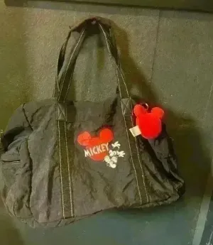 Vintage Disney Mickey Mouse Black Red Duffel Bag thumbnail 1